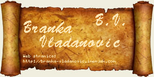 Branka Vladanović vizit kartica
